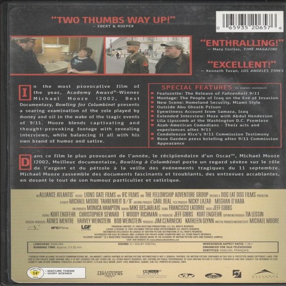 Fahrenheit 911 - 2004 Wide Screen DVD - Excellent Condition - Picture 2 of 2